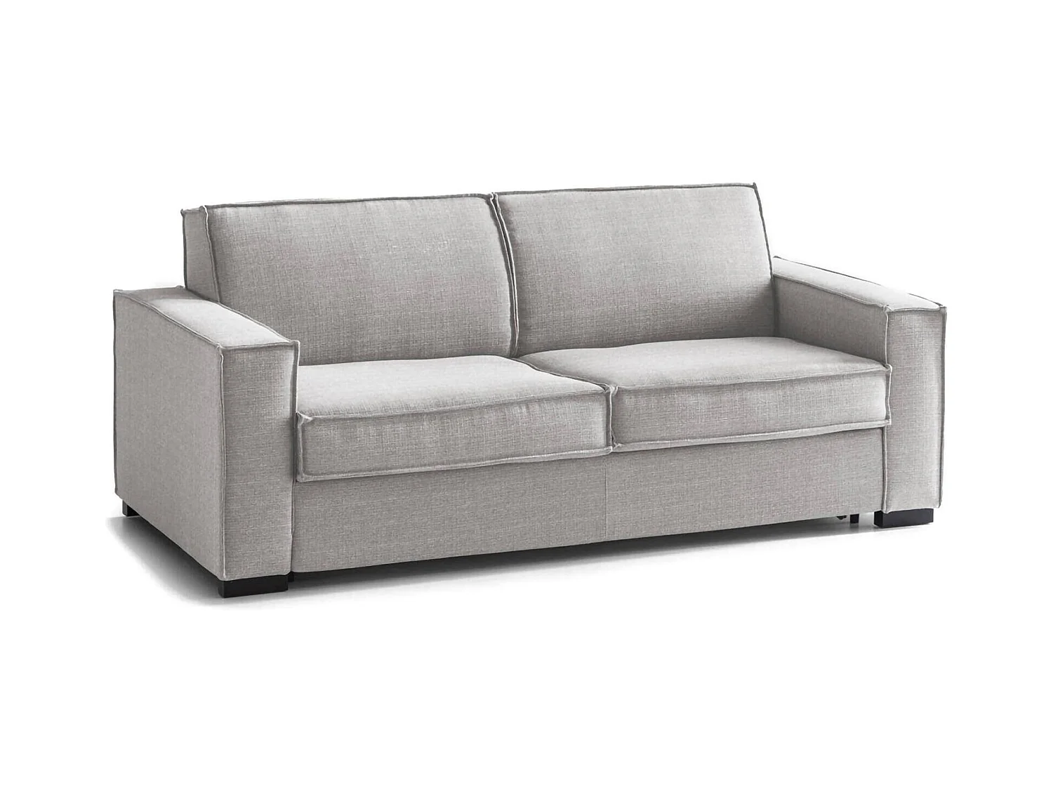 Canapé Daabbo, Grand Canapé 2 places, 100% Made in Italy, Canapé de salon à ouverture pivotante, en tissu matelassé, avec accoudoirs standards, Cm 200x95h90, Gris