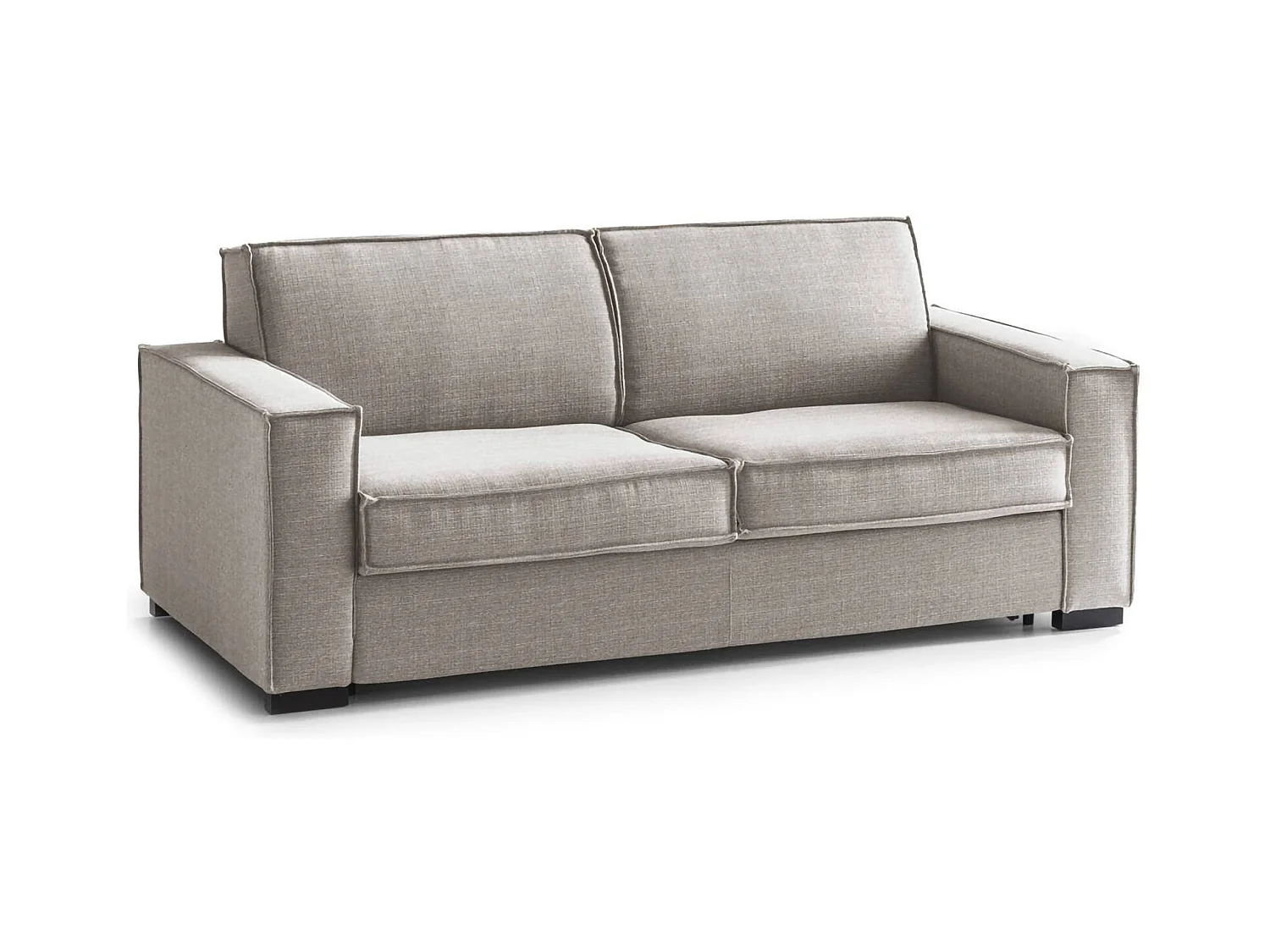 Canapé-lit Daabiz, canapé 3 places, 100% Made in Italy, Canapé de salon à ouverture pivotante, en tissu rembourré, avec accoudoirs standards, 220x95h90 cm, Taupe