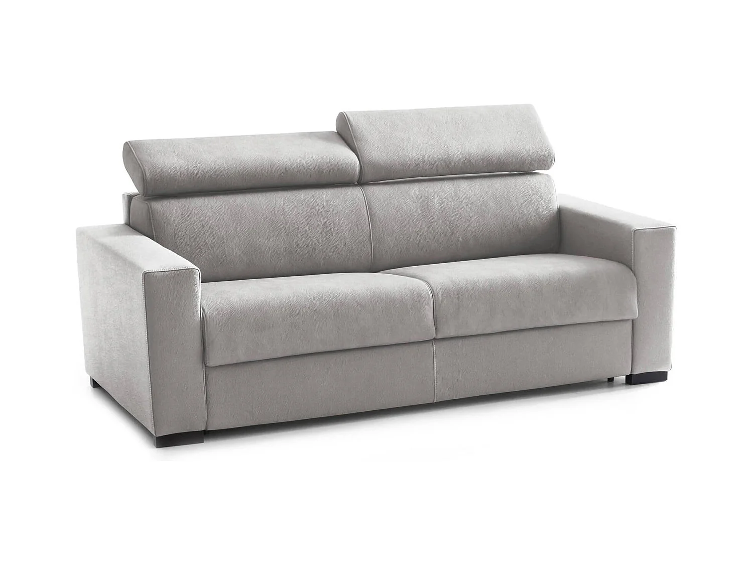 Canapé-lit Daara, canapé 3 places, 100% Made in Italy, Canapé de salon à ouverture pivotante, avec appuie-tête réglables et accoudoirs fins, 200x95h85 cm, Gris