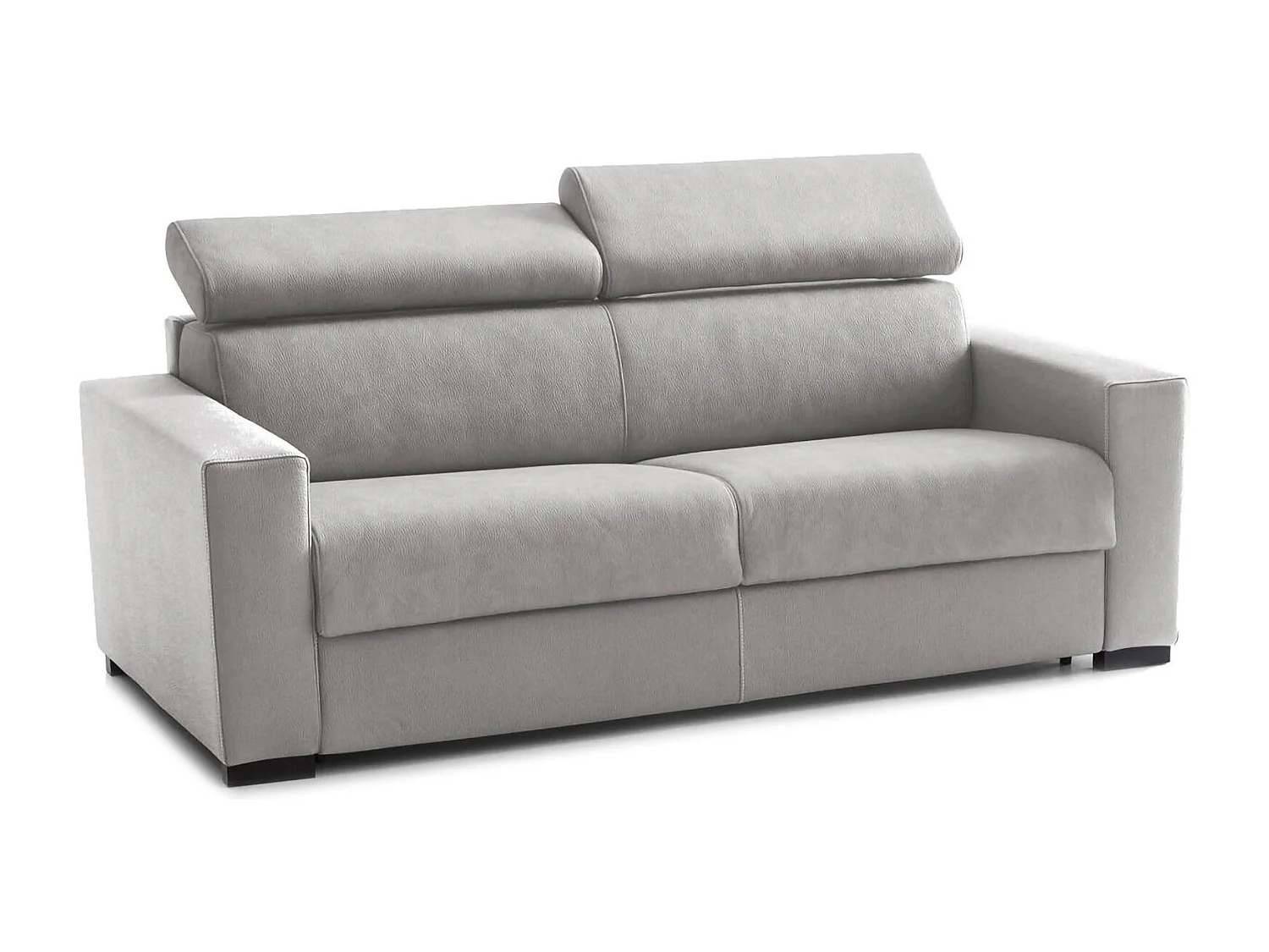 Canapé Aiko, Canapé 3 places, 100% Made in Italy, avec appuis-tête réglables et accoudoirs standard, 220x95h85 cm, Gris