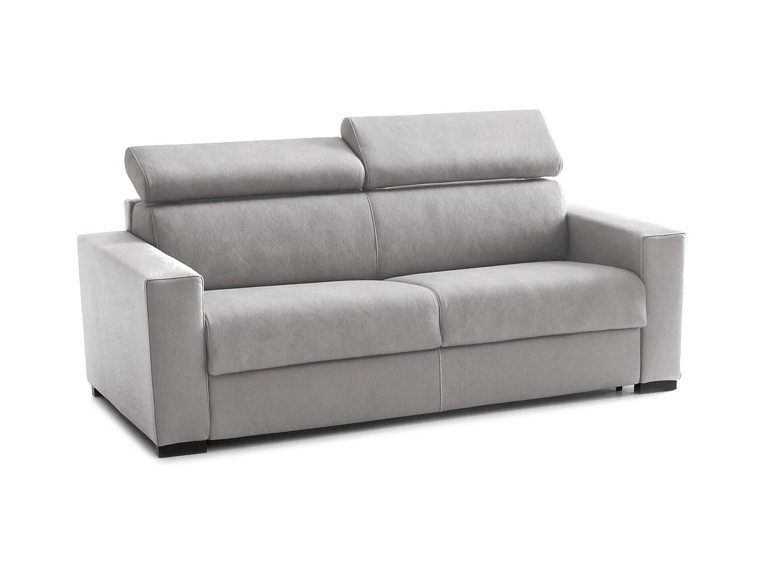 Canapé Aiko, Canapé 3 places, 100% Made in Italy, avec appuis-tête réglables et accoudoirs standard, 220x95h85 cm, Gris