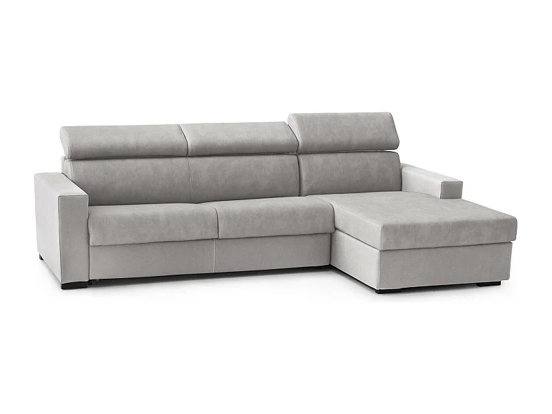 Talamo Italia - Divano letto con penisola Alibella, Cm 260x95h85, Grigio