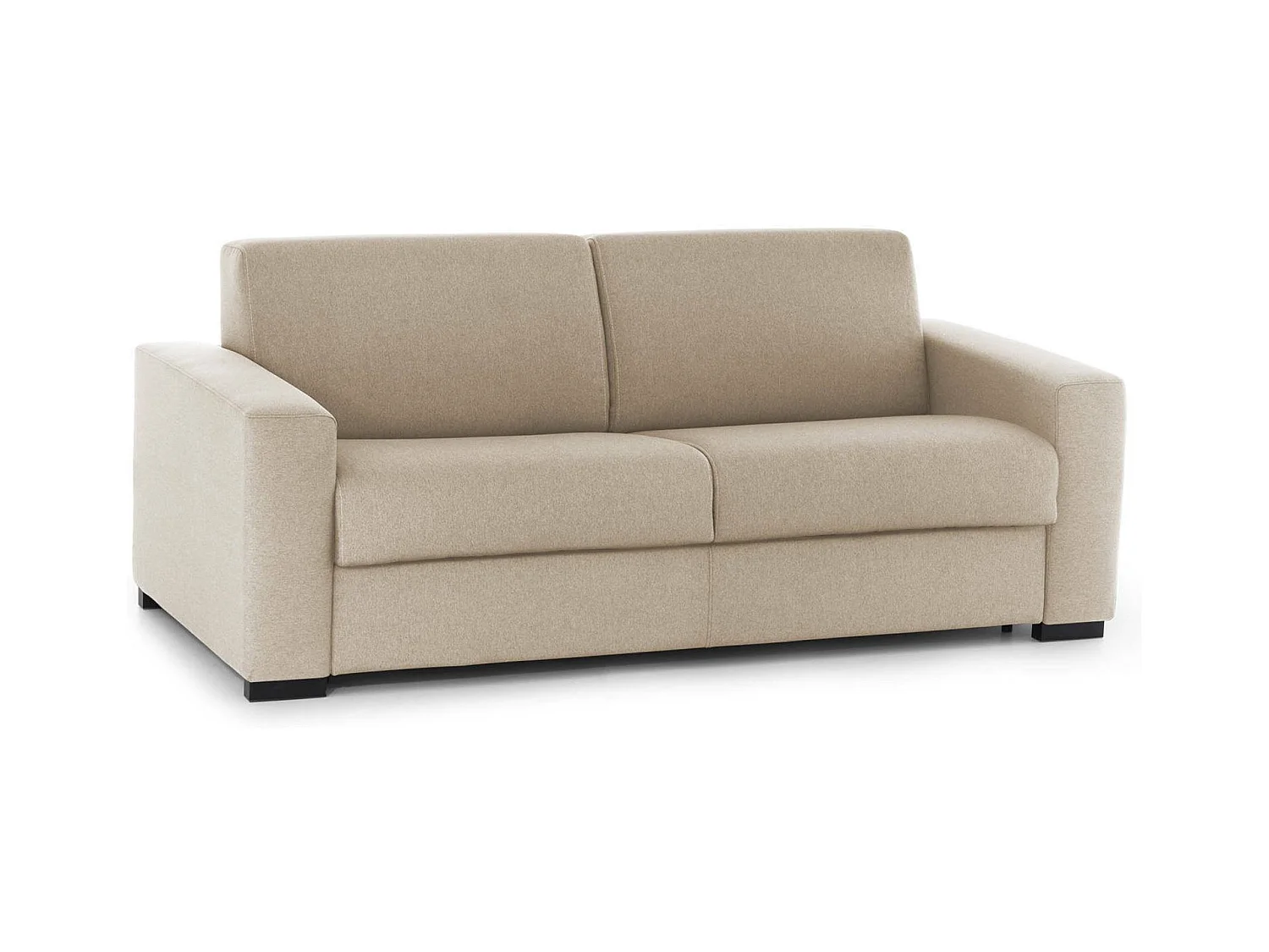 Canapé-lit Dabaida, Grand canapé 2 places, 100% Made in Italy, Canapé de salon à ouverture pivotante, en tissu rembourré, avec accoudoirs fins, 180x95h90 cm, Beige