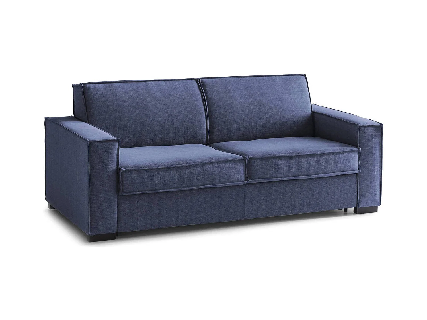 Canapé-lit Daabiz, canapé 3 places, 100% Made in Italy, Canapé de salon à ouverture pivotante, en tissu rembourré, avec accoudoirs standards, 220x95h90 cm, Bleu