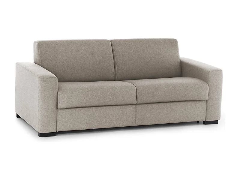 Sofa cama Dababo, Sofá de 2 plazas, 100% Made in Italy, Sofá de salón con apertura giratoria, en tela acolchada, con reposabrazos delgados, Cm 160x95h90, Tórtola