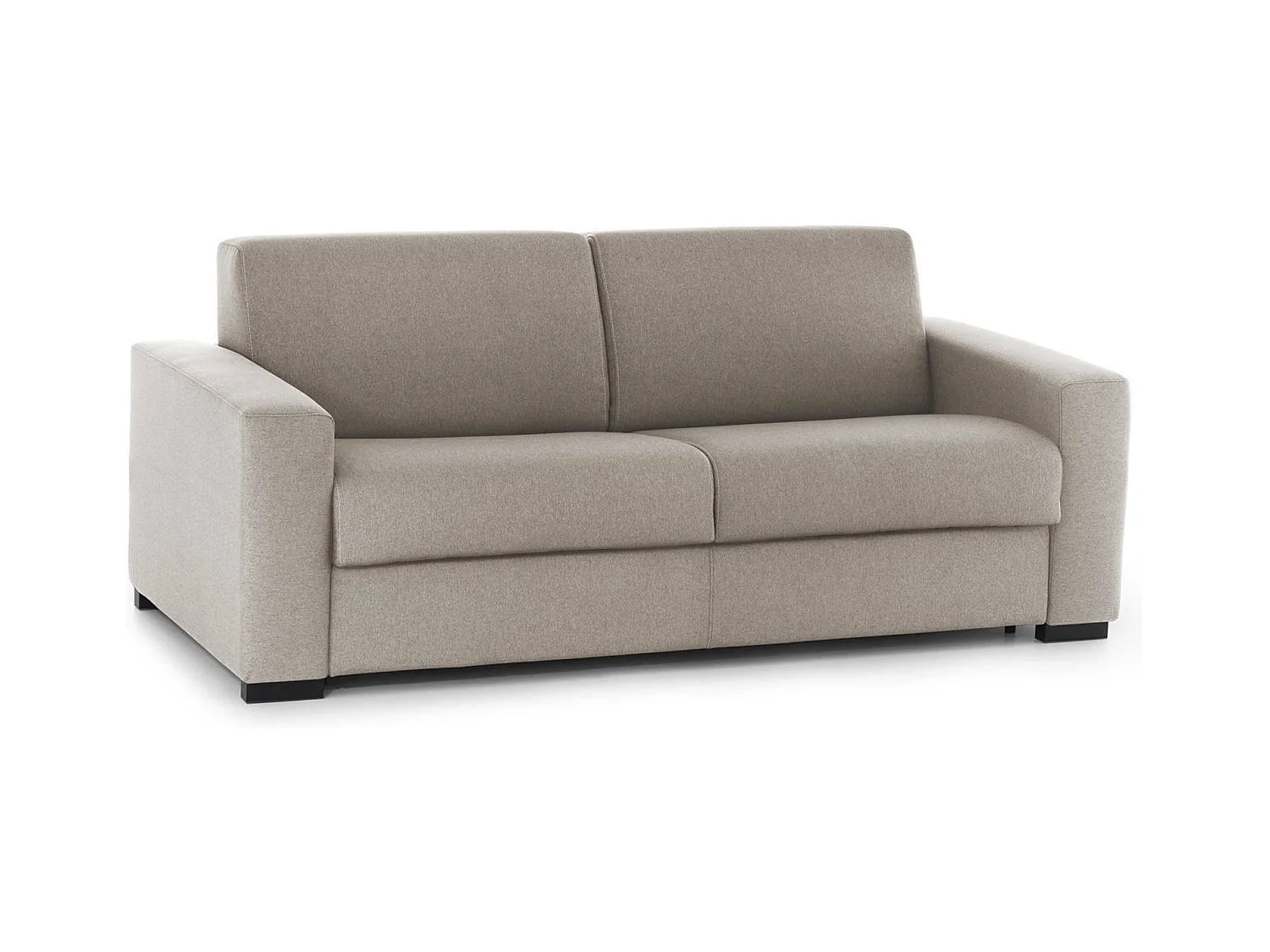 Sofá-cama Dababo, sofá de 2 lugares, 100% Fabricado na Itália, Sofá da sala com abertura giratória, em tecido acolchoado, com braços finos, Cm 160x95h90, Taupe
