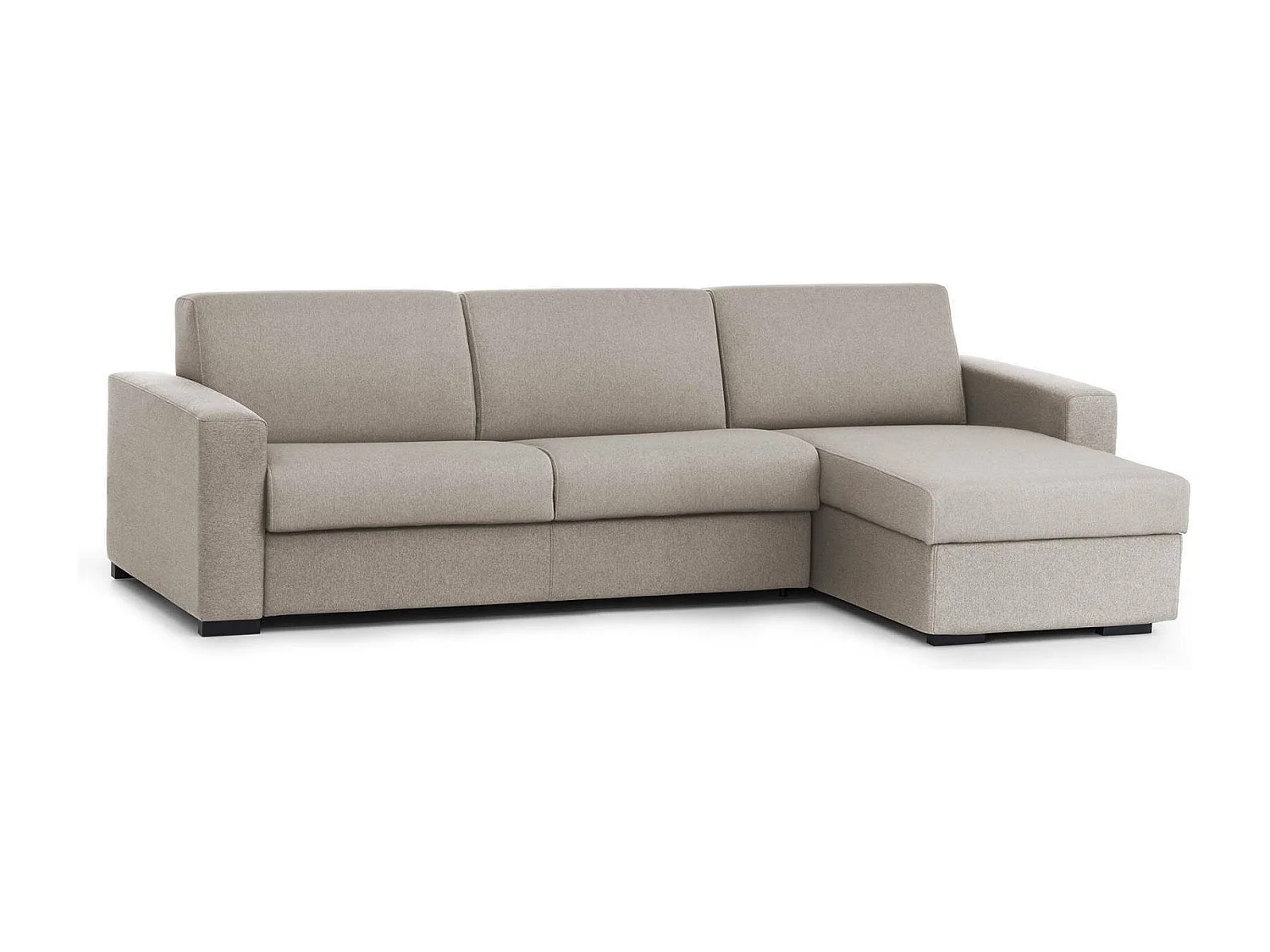 Schlafsofa Dabala, Ecksofa, 100% Made in Italy, Sofa mit Drehöffnung, mit Wendebehälter Halbinsel, mit schmalen Armlehnen, Cm 260x95h90, Turteltaube