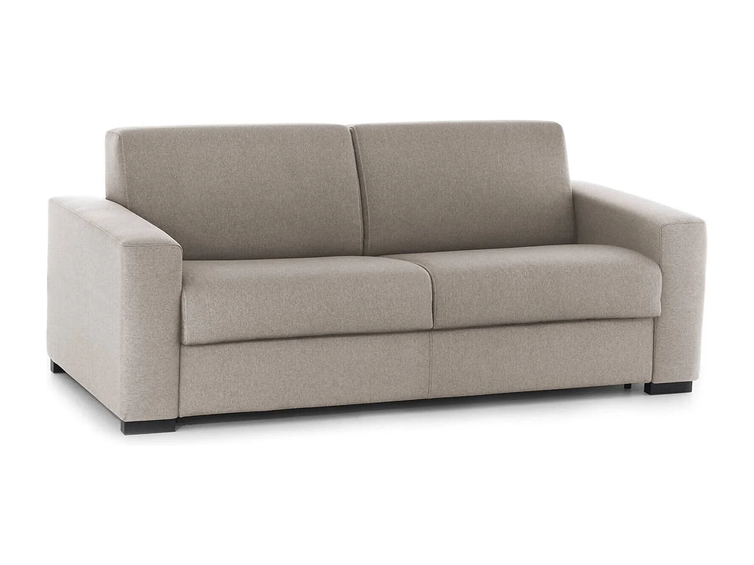 Dabagn slaapbank, grote 2-zitsbank, 100% Made in Italy, woonkamerbank met draaibare opening, in gewatteerde stof, met standaard armleuningen, Cm 200x95h90, Taupe