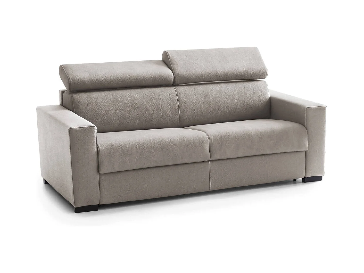 Canapé-lit Daara, canapé 3 places, 100% Made in Italy, Canapé de salon à ouverture pivotante, avec appuie-tête réglables et accoudoirs fins, Cm 200x95h85, Taupe