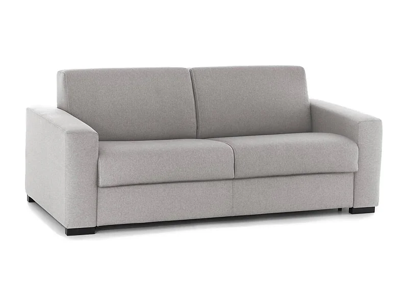 Sofa cama Dabaida, Gran Sofá de 2 plazas, 100% Made in Italy, Sofá de salón con apertura giratoria, en tela acolchada, con reposabrazos delgados, Cm 180x95h90, Gris