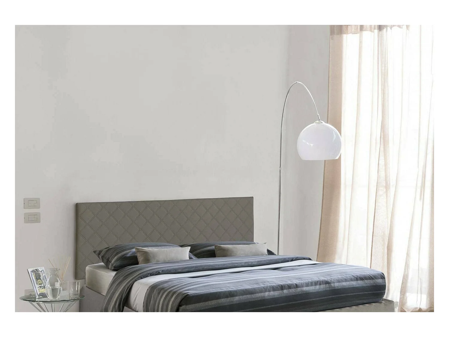 Talamo Italia - Letto matrimoniale Amarillide, Cm 170x60, Tortora