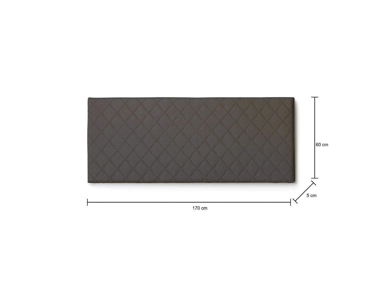 Tête de lit Dbess, Tête de lit en simili cuir au mur, 100% Made in Italy, adapté pour lit double, Cm 170x60, Tourterelle