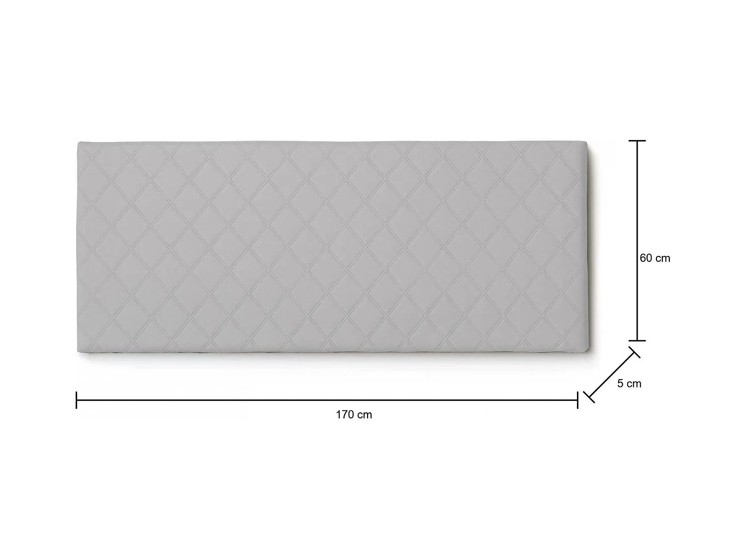 Tête de lit Dbess, Tête de lit en simili cuir au mur, 100% Made in Italy, adapté pour lit double, Cm 170x60, Blanc