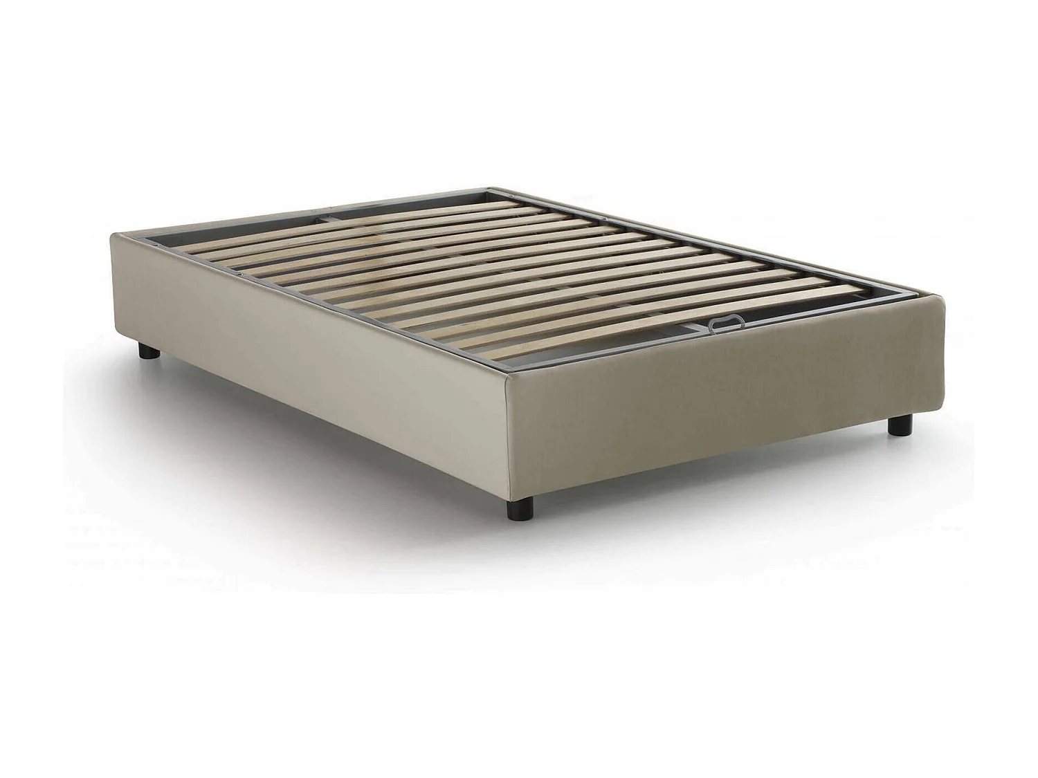 Dlammer tweepersoonsbed, opbergbed met stoffen bekleding, 100% Made in Italy, opening aan de voorzijde, geschikt voor matras 120x190 cm, Beige