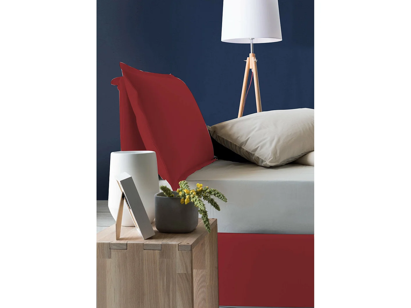 Lit simple Dpal, Lit coffre avec revêtement en tissu, 100% Made in Italy, Ouverture frontale, adapté pour matelas 90x190 cm, Rouge
