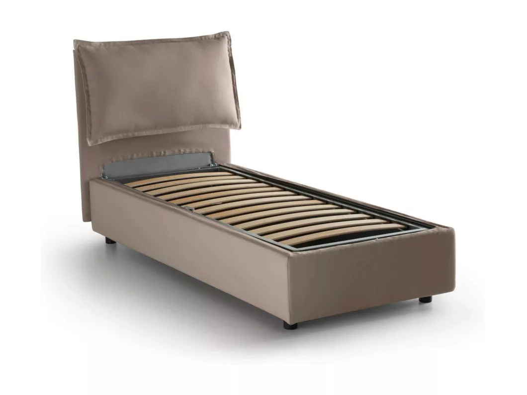 Kauf Unique Einzelbett Dpal, Containerbett mit Stoffbespannung, 100% Made in Italy, Frontöffnung, passend für Matratze Cm 90x190, Turteltaube