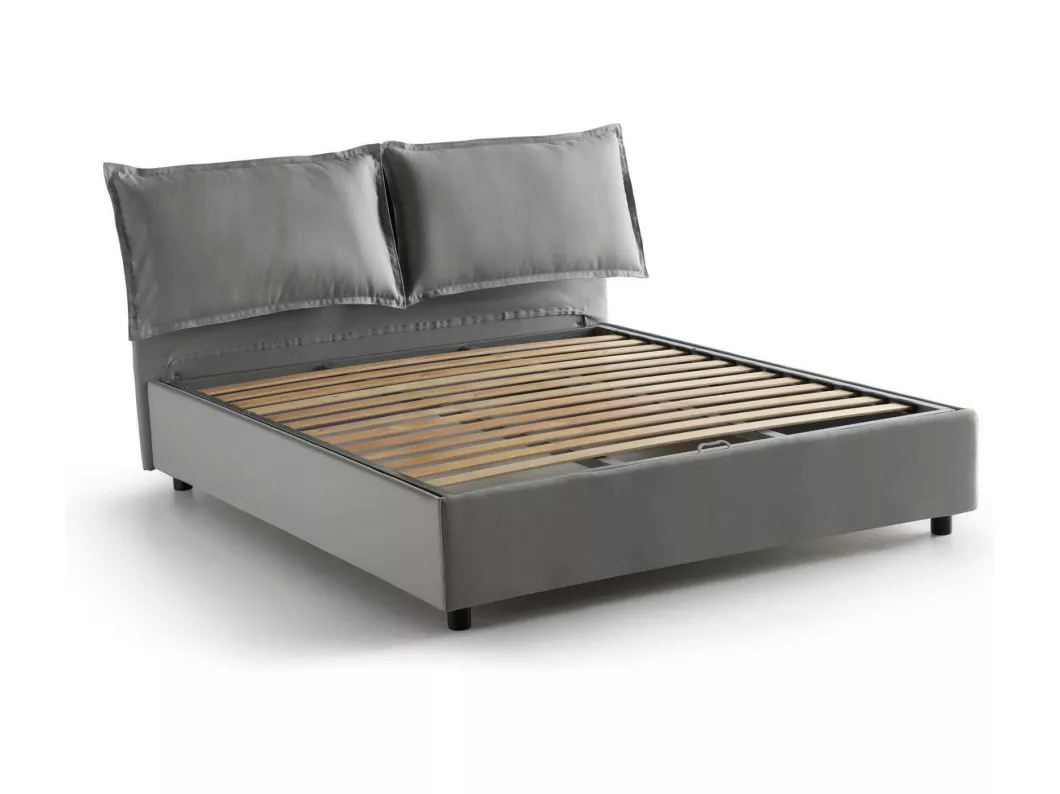 Kauf Unique Doppelbett Dabdelli, Containerbett mit Stoffbespannung, 100% Made in Italy, Frontöffnung, passend für Matratze Cm 160x200, Grau