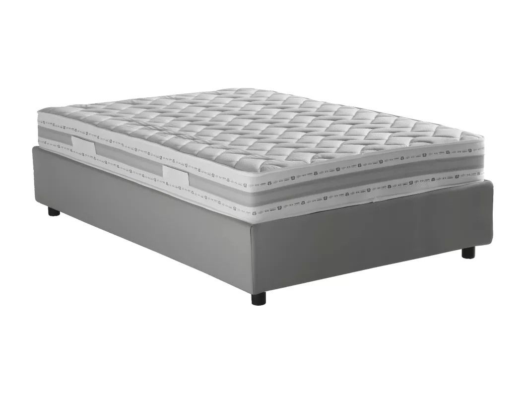 Kauf Unique Quadratisches und halbes Bett Dlammer, Containerbett mit Stoffbespannung, 100% Made in Italy, Frontöffnung, passend für Matratze Cm 120x190, Grau