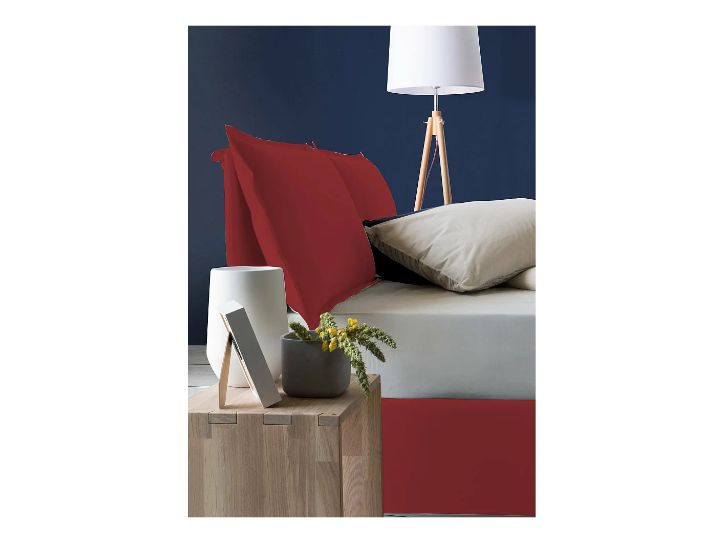 Lit double Daam, Lit coffre avec revêtement en tissu, 100% Made in Italy, Ouverture frontale, adapté pour matelas 140x190 cm, Rouge