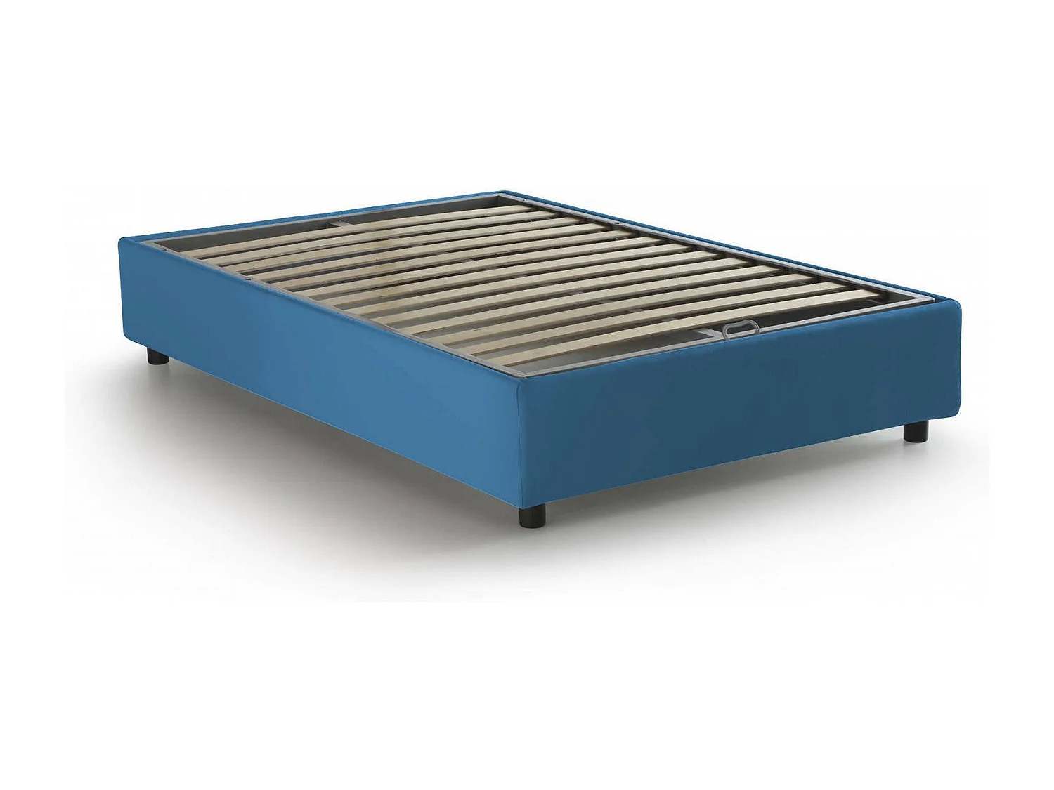 Doppelbett Dcistan, Containerbett mit Stoffbespannung, 100% Made in Italy, Frontöffnung, passend für Matratze 160x190 cm, Blau