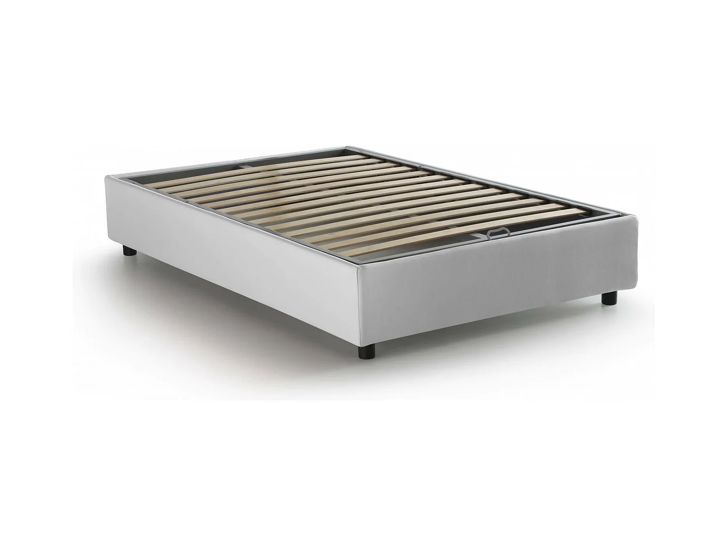 Cama de casal Dlammer, cama de arrumação com forro de tecido, 100% Fabricado em Itália, abertura frontal, adequada para colchão 120x190 cm, branco