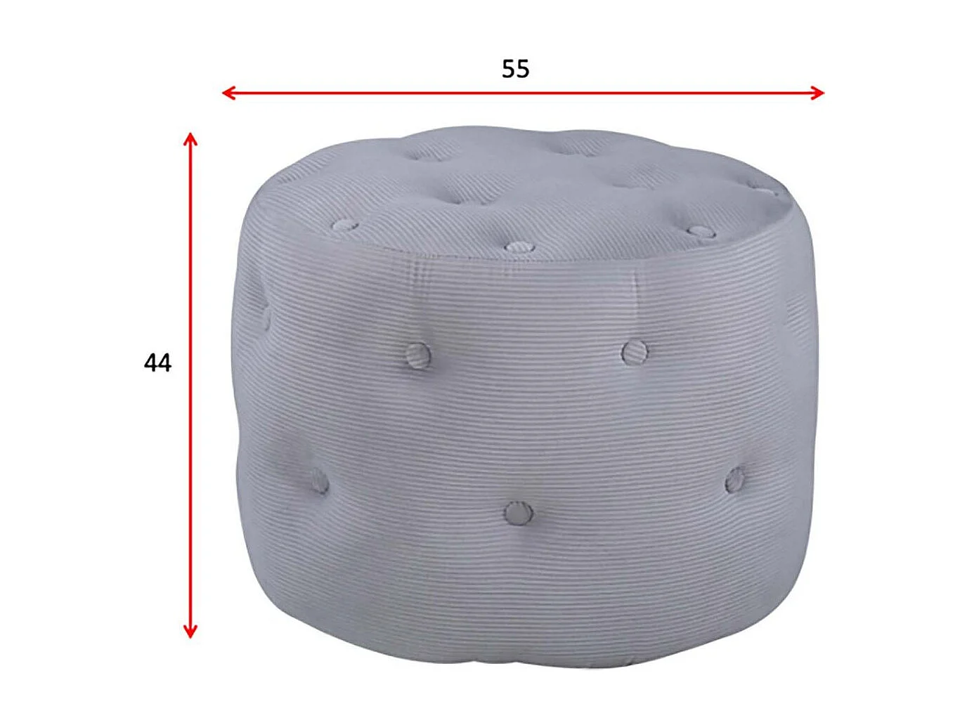 Benjamin poef, hocker Ø55cm teddystof wit.