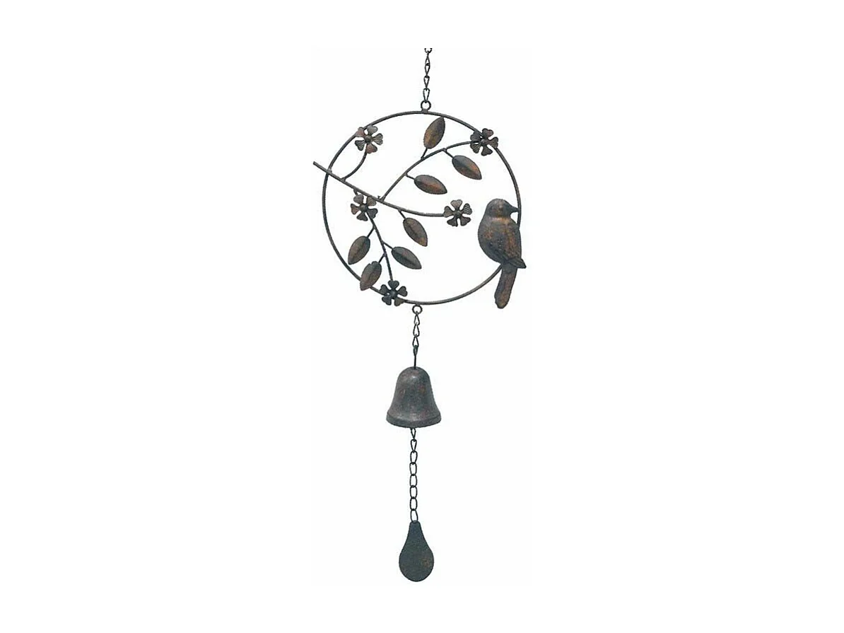 Cloche de jardin avec oiseau 24x6x70cm