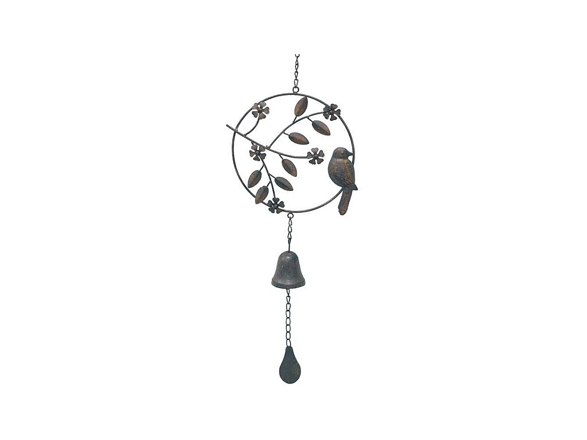 Cloche de jardin avec oiseau 24x6x70cm