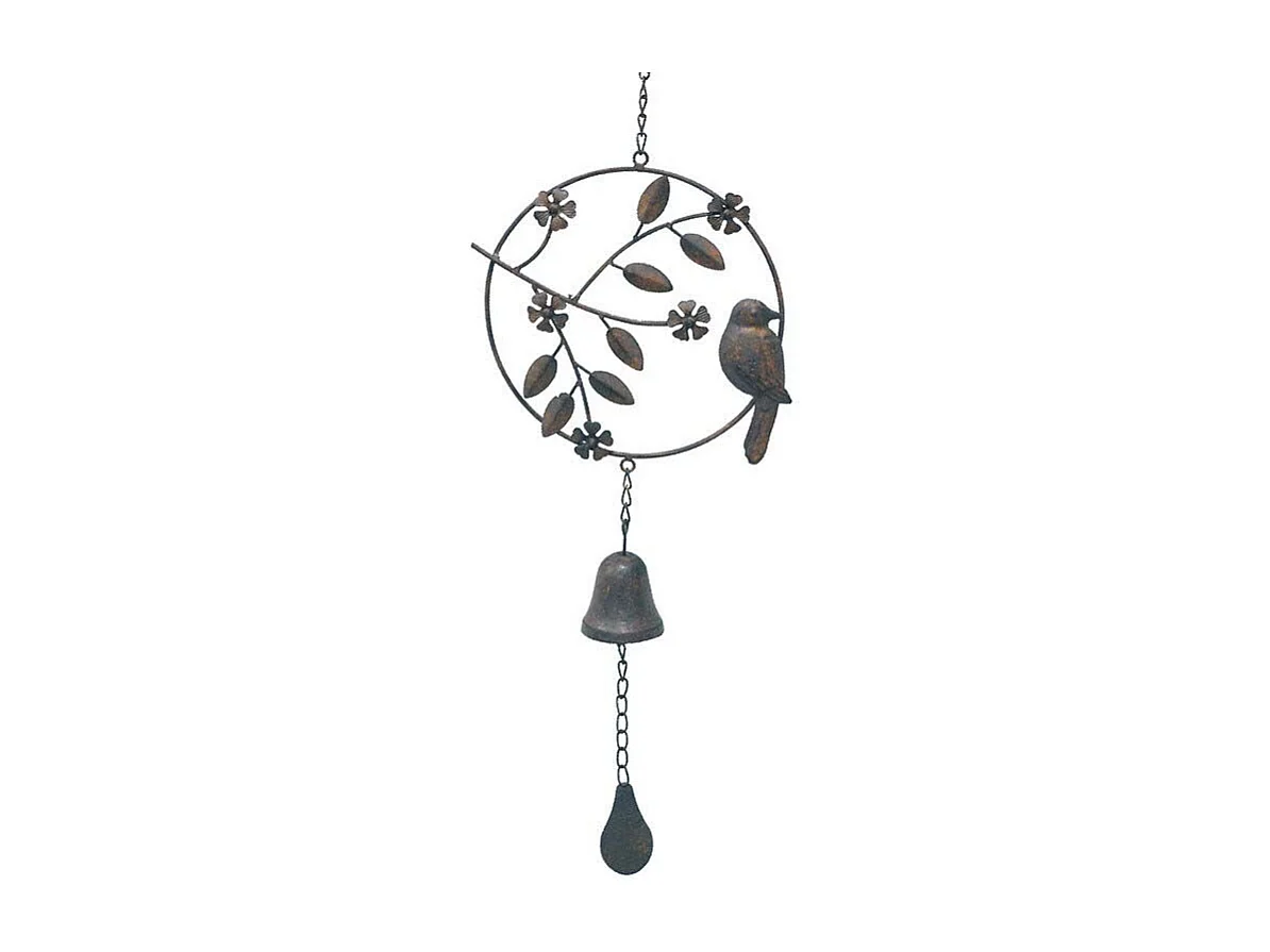 Cloche de jardin avec oiseau 24x6x70cm