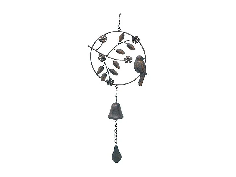 Cloche de jardin avec oiseau 24x6x70cm