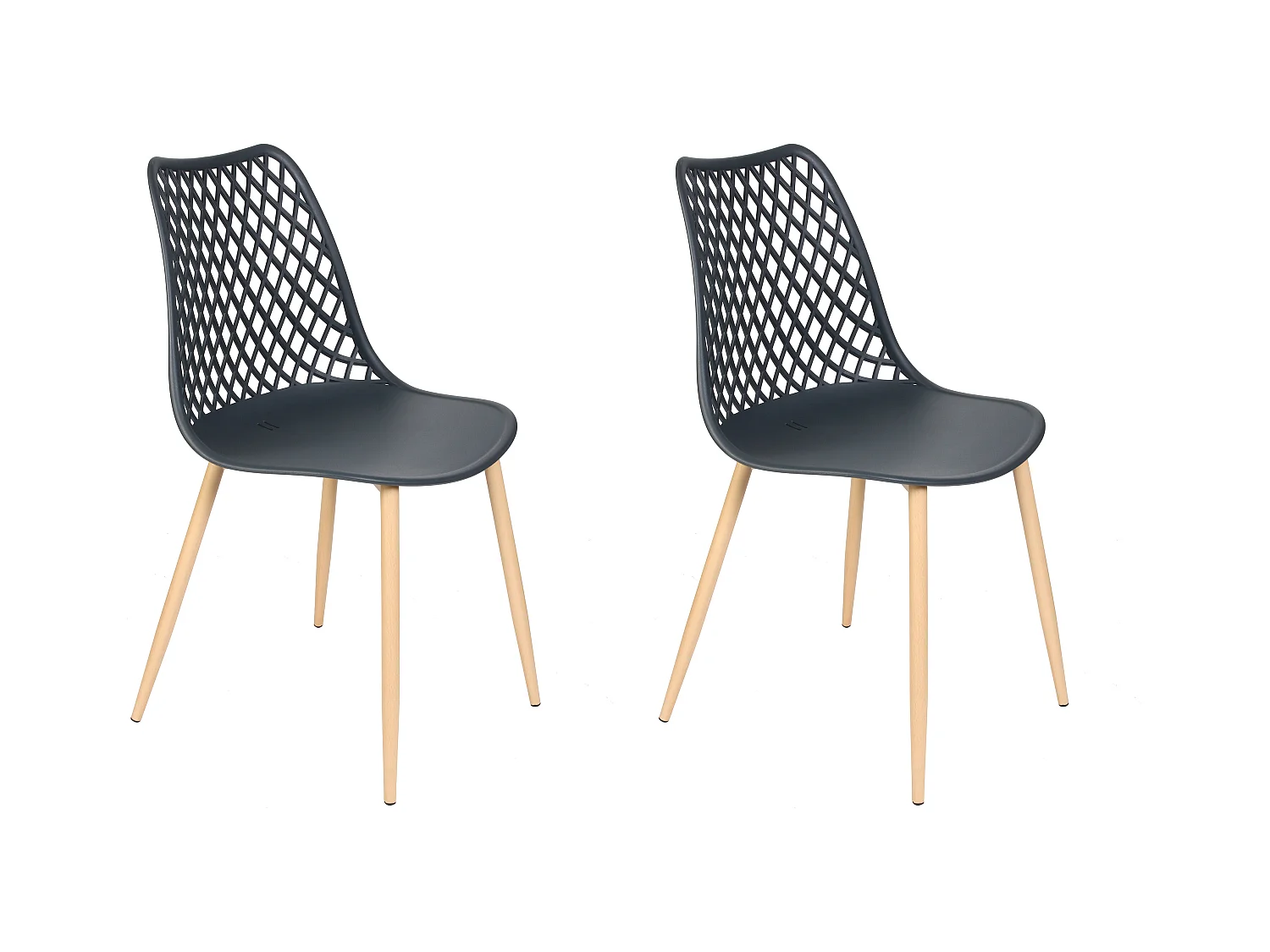 Chaise Malaga Gris - Lot De 2 Gris