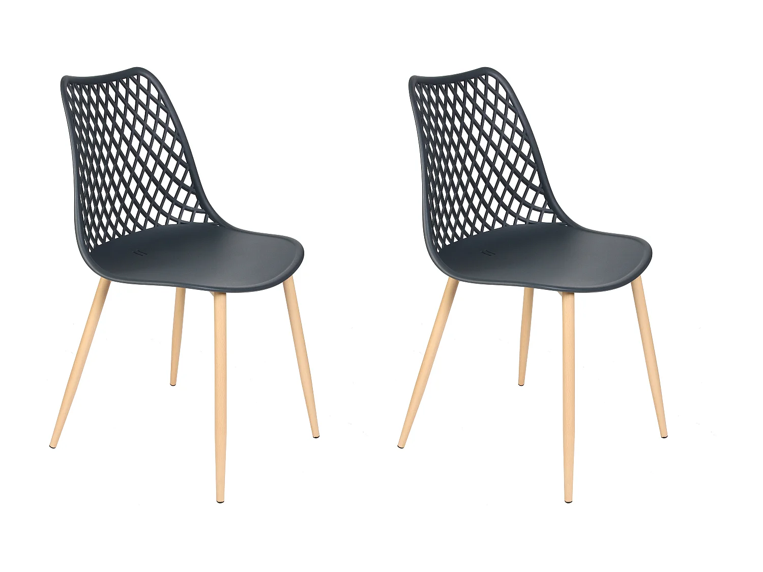 Chaise Malaga Gris - Lot De 2 Gris