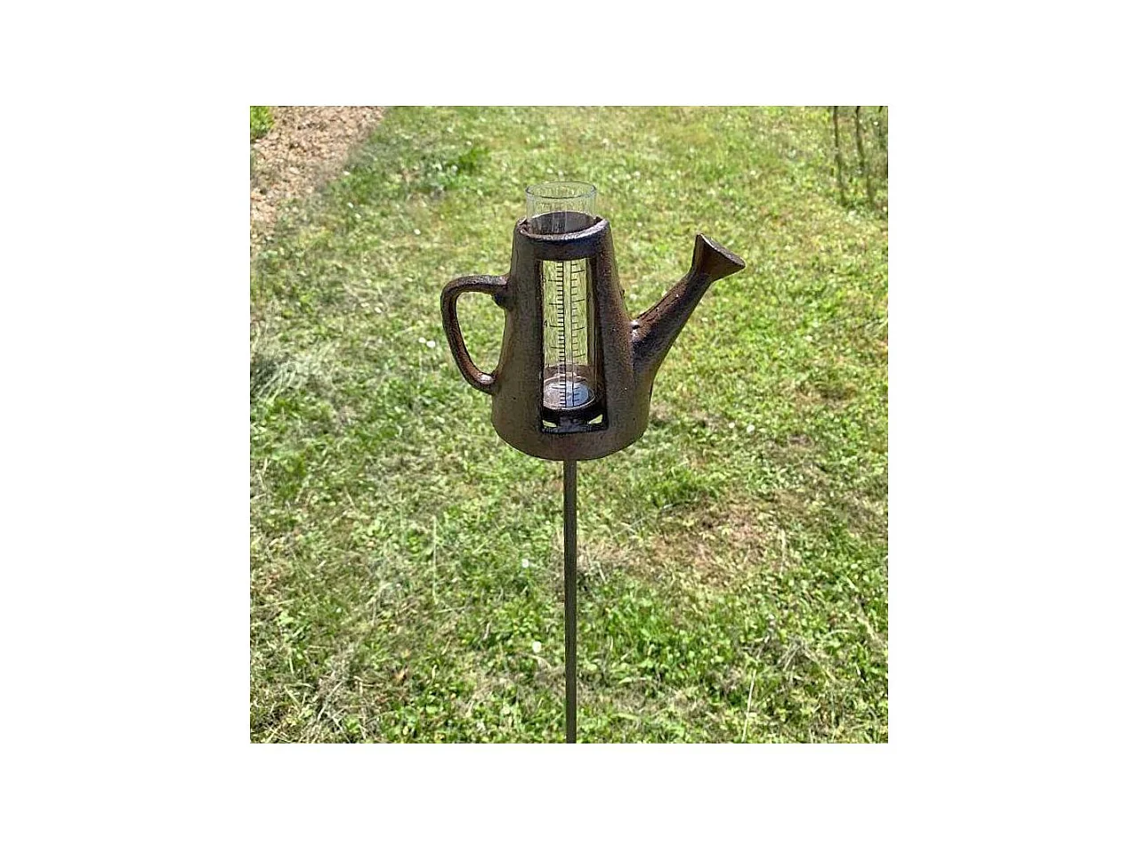 Pluviómetro con regadera de hierro fundido 110 x 8 x 14 cm