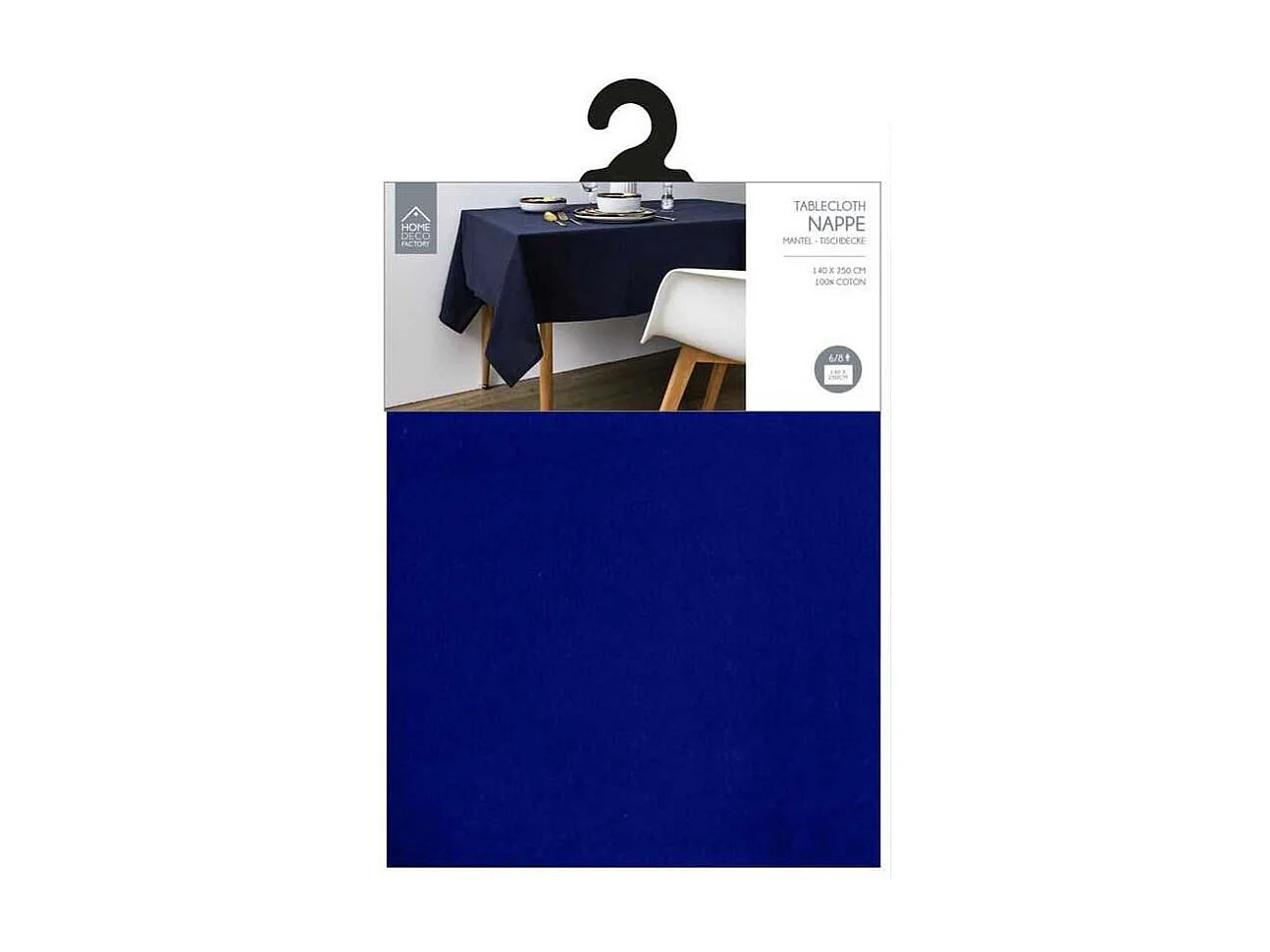Nappe Coton Bleu Marine 140x250cm Noir