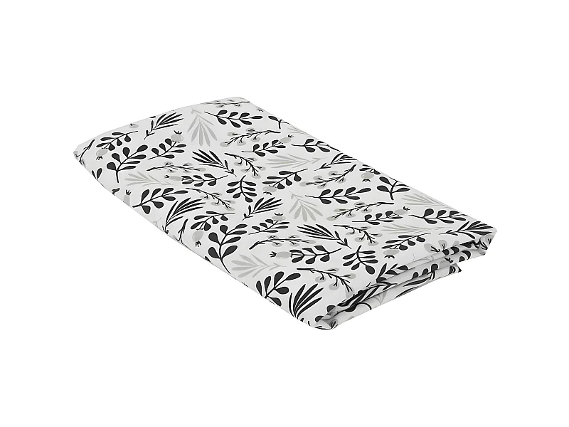 Nappe Antitache Imprimée "Fleurie" 140x240cm Blanc