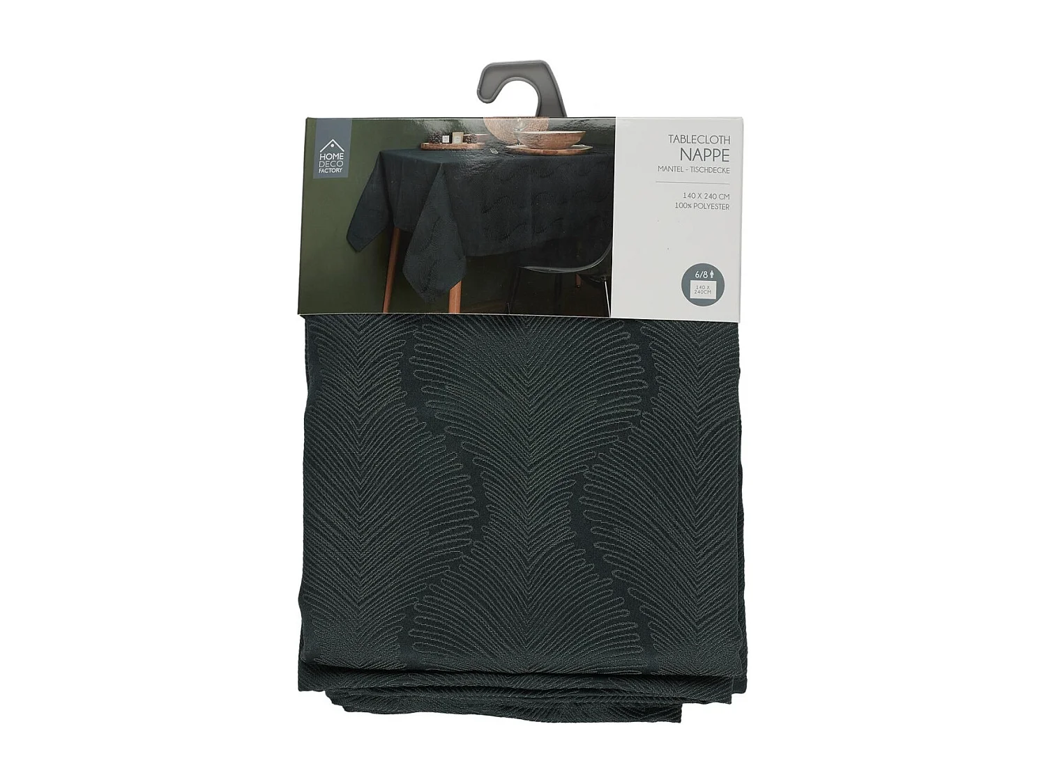 Nappe Jacquard Noir 140x240cm Vert