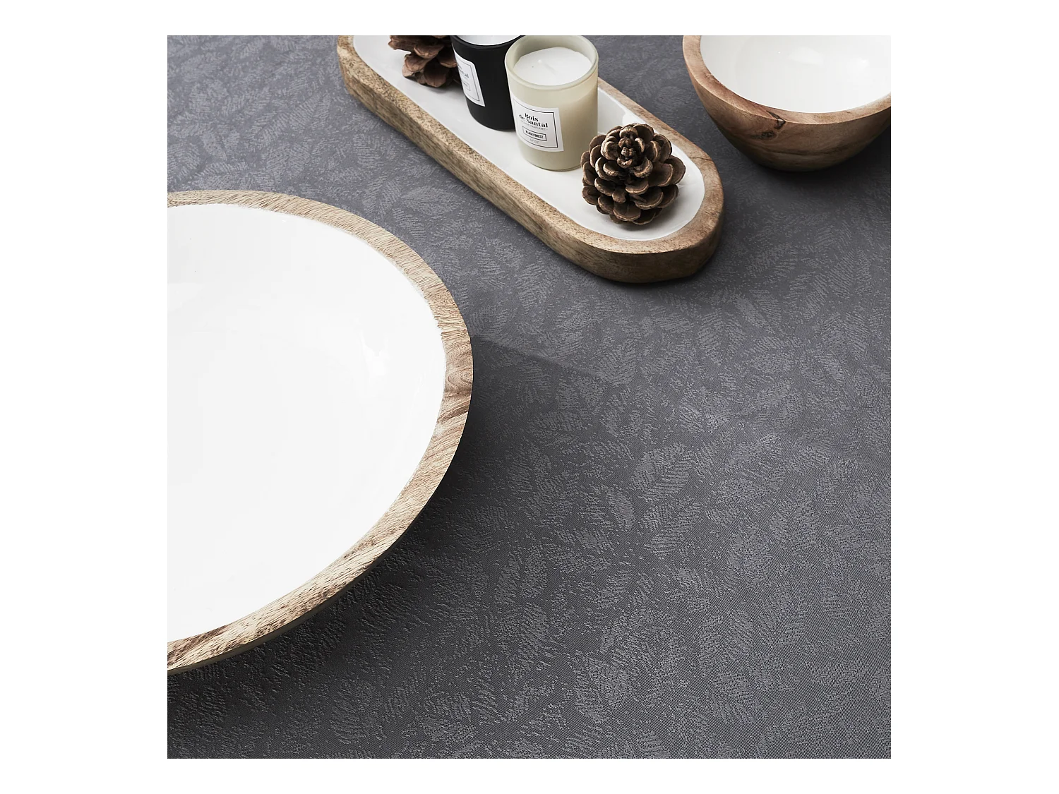 Nappe Jacquard Brillant 140x240cm Gris