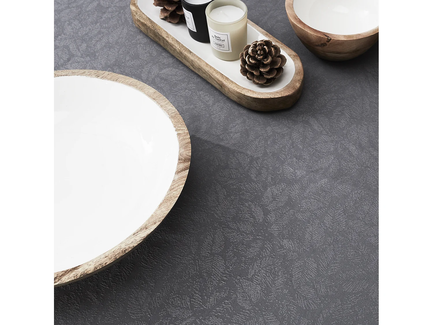 Nappe Jacquard Brillant 140x240cm Gris