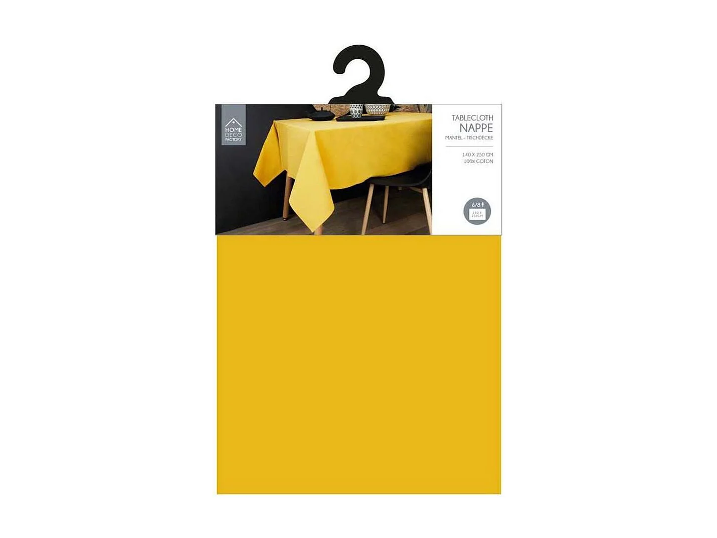 Nappe Coton Moutarde 140x250cm Jaune