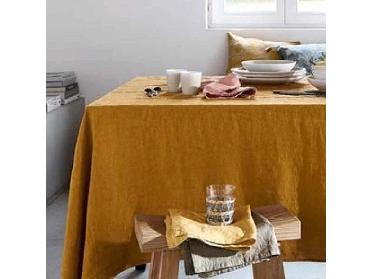 Nappe Coton Moutarde 140x250cm Jaune