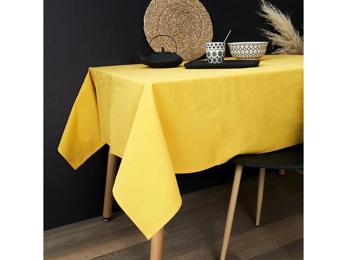 Nappe Coton Moutarde 140x250cm Jaune