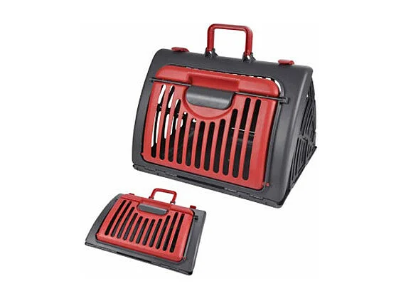 Caisse de Transport pour Chat "Pliable" 46cm Rouge