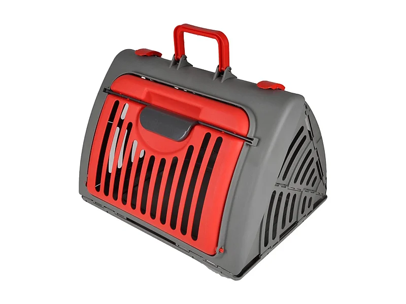 Caisse de Transport pour Chat "Pliable" 46cm Rouge
