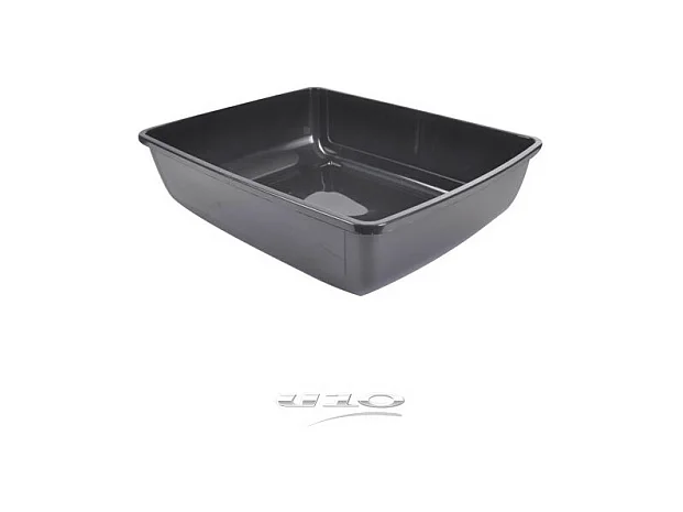 Bac à Litière pour Chat "Sans Bord" 46cm Anthracite