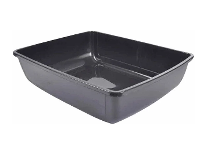 Bac à Litière pour Chat "Sans Bord" 46cm Anthracite