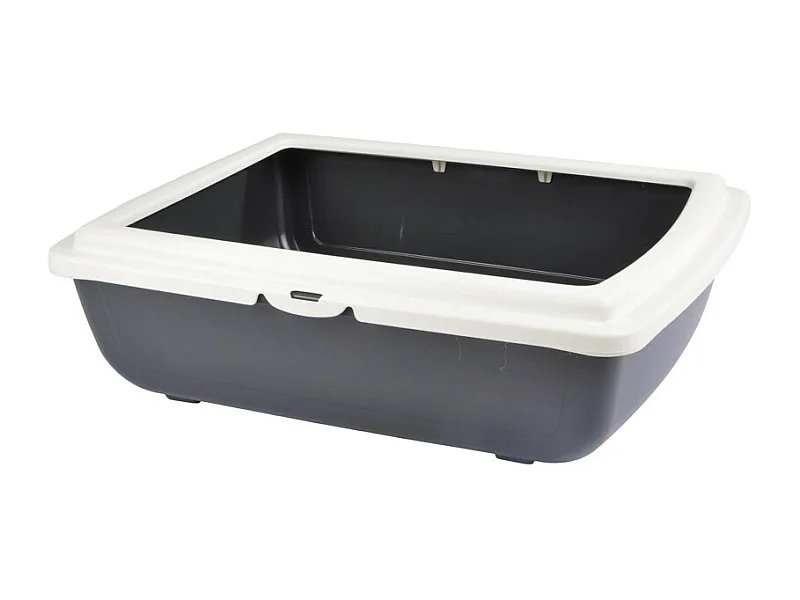 Bac à Litière pour Chat "Bicolore" 46cm Gris & Ivoire