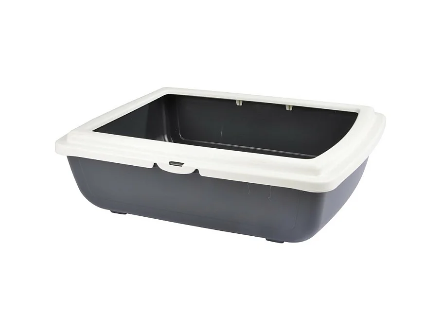 Bac à Litière pour Chat "Bicolore" 46cm Gris & Ivoire