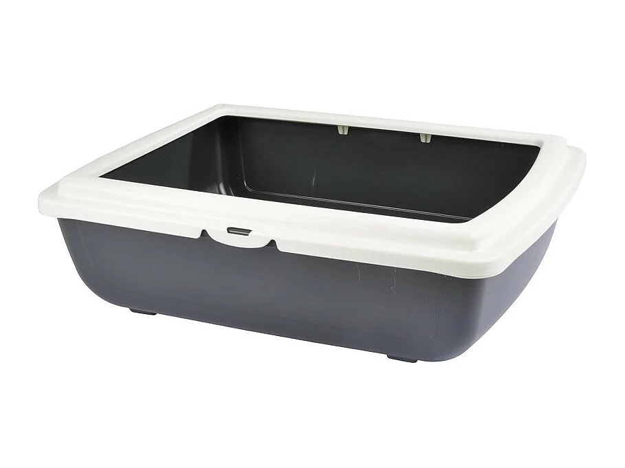 Bac à Litière pour Chat "Bicolore" 46cm Gris & Ivoire