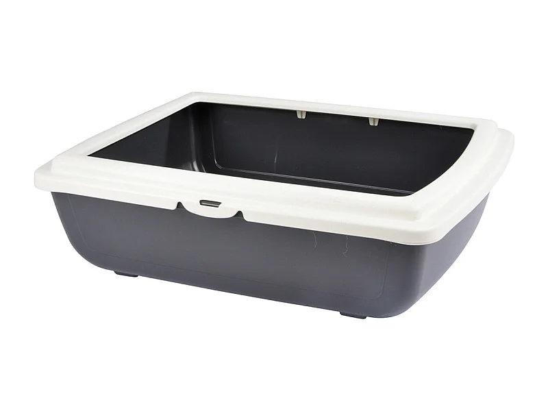 Bac à Litière pour Chat "Bicolore" 46cm Gris & Ivoire