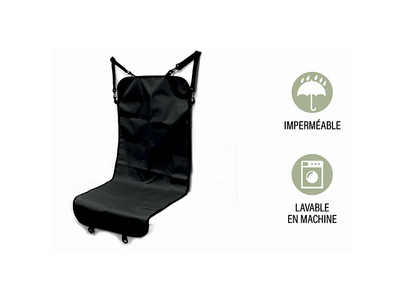 Housse de Protection Chien "Siège Auto" 118cm Noir